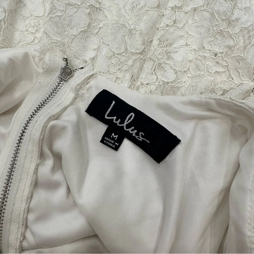 Lulus All My Heart white lace skater dress SzM - Picture 6 of 6